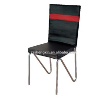 Cadeira de aço inoxidável de metal, cadeira de PVC com encosto preto para o hotel
